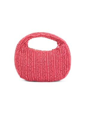 Pink Beaded Handle Bag